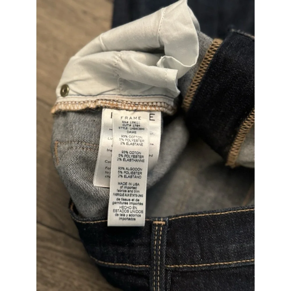 Frame Jeans Womens Size 26x26‎ Dark Wash Cotton Stretch Mid Rise Denim - Picture 5 of 6